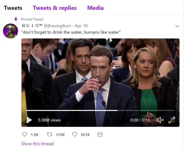 Facebook Water Drink